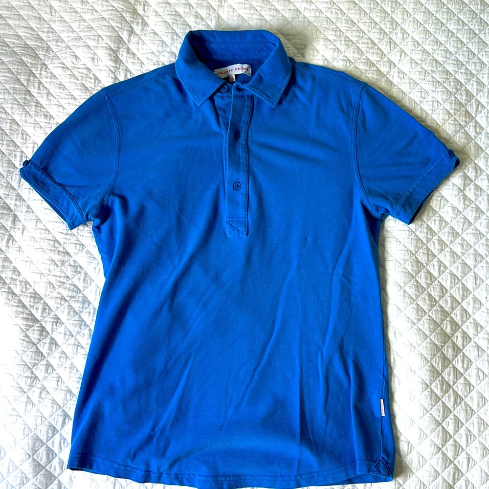 Orlebar Brown slim fit polo in blue size M